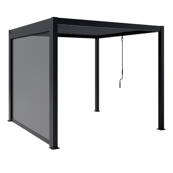 Zestaw Pergola ogrodowa tarasowa aluminiowa NORDVIC Skyline 3 x 3 m Antracyt + Roleta 3 m